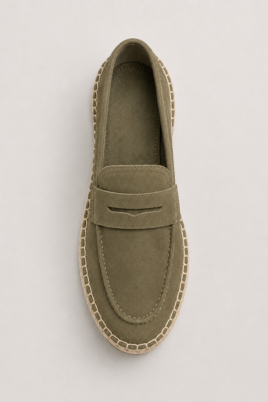Espadrille aus Veloursleder Olive