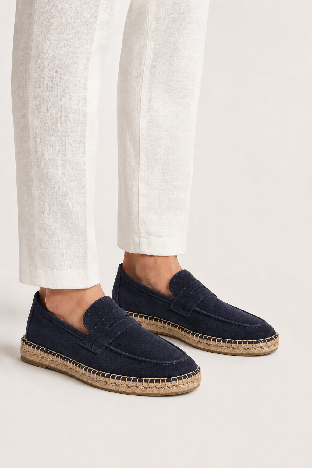 Espadrille aus Veloursleder, Marine