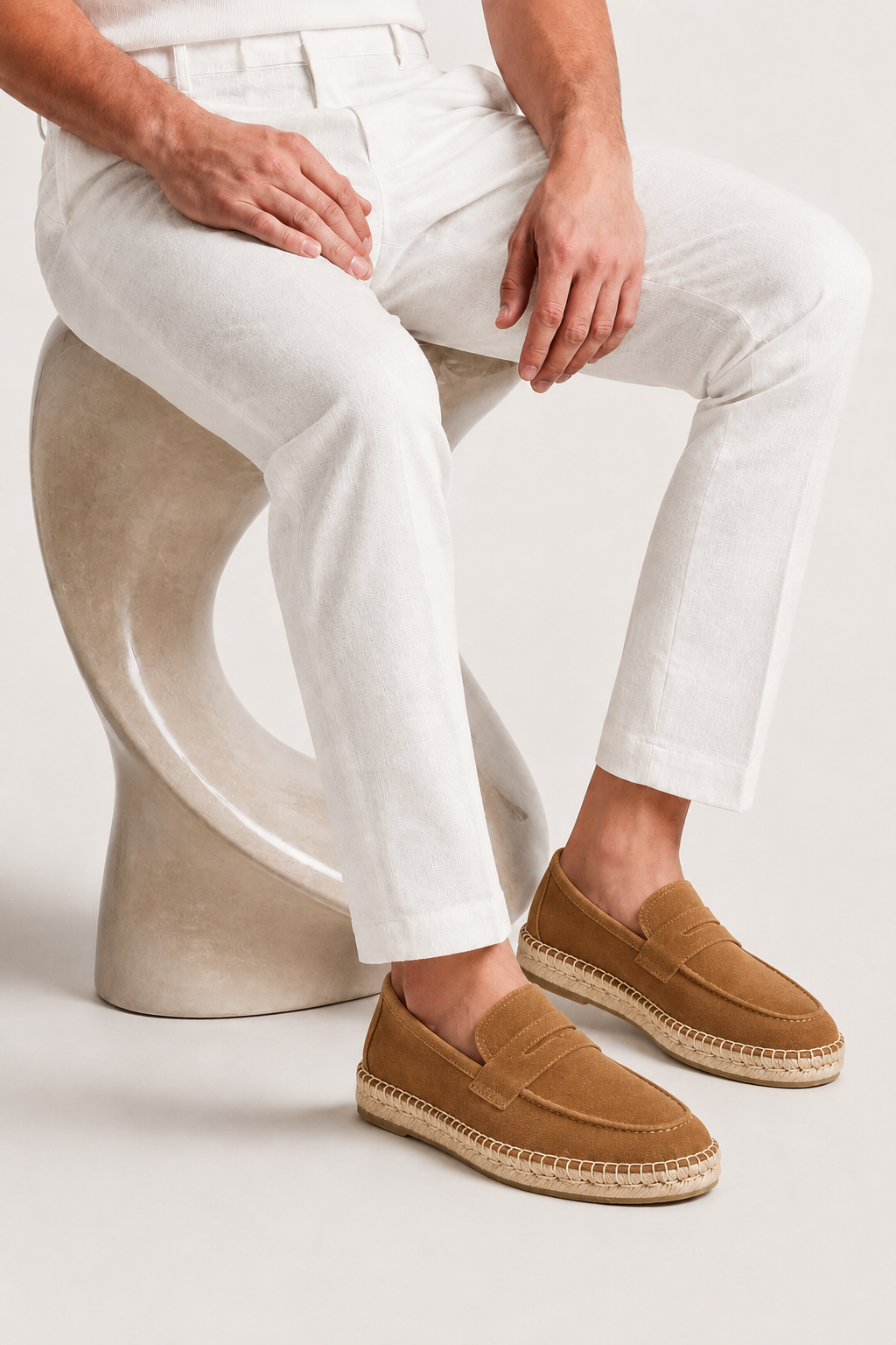 Espadrille aus Veloursleder Braun