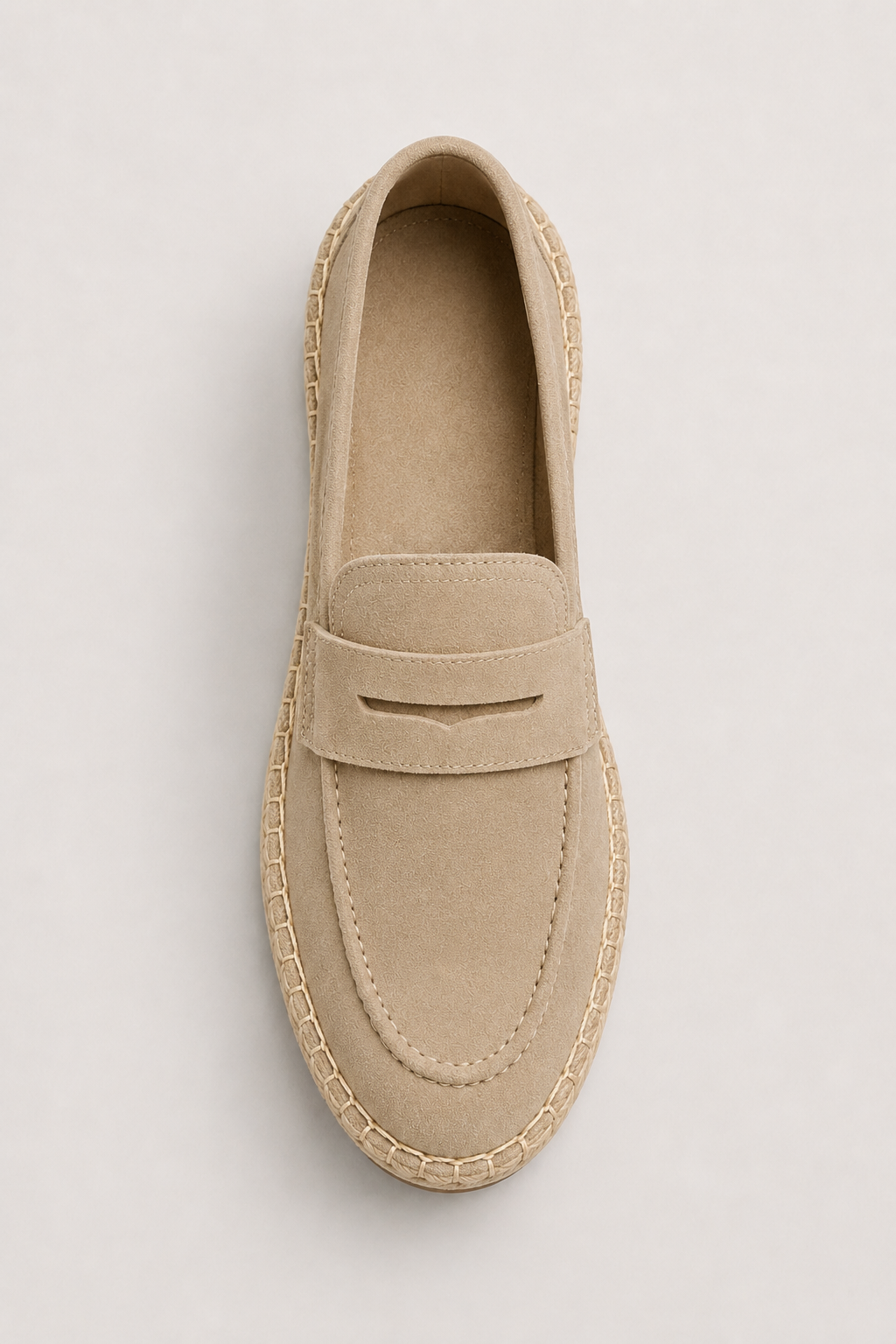 Espadrille aus Veloursleder, Beige