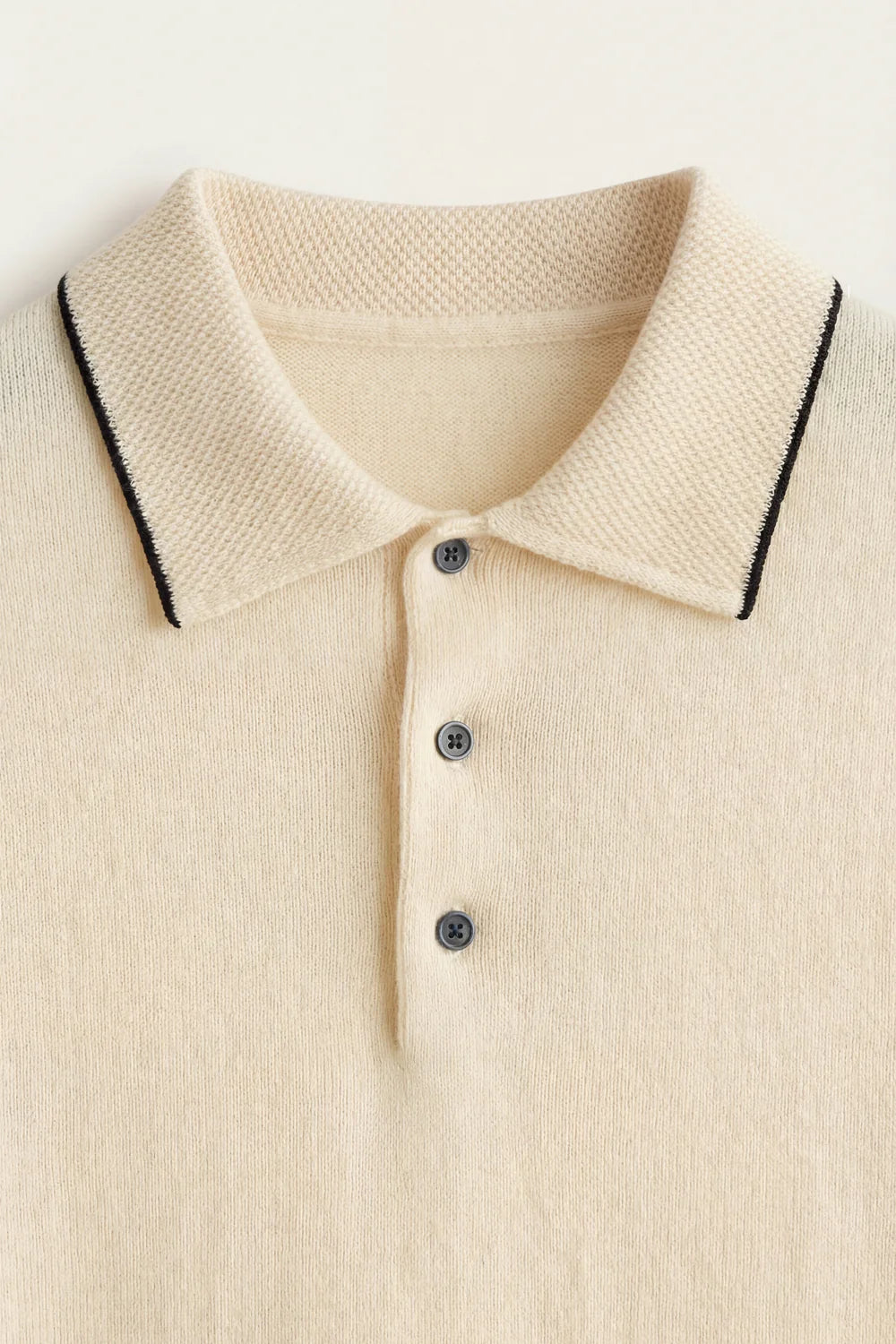 Feingestricktes Polohemd Beige