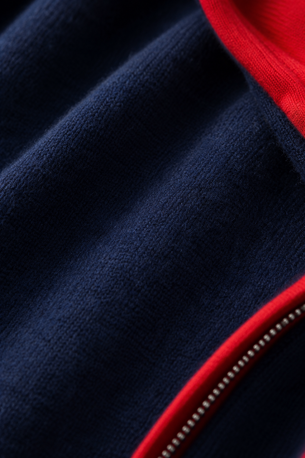 Hooded Cardigan Navy / Red