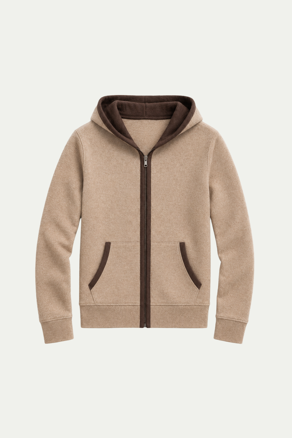 Kapuzenstrickjacke Braun / Dunkelbraun
