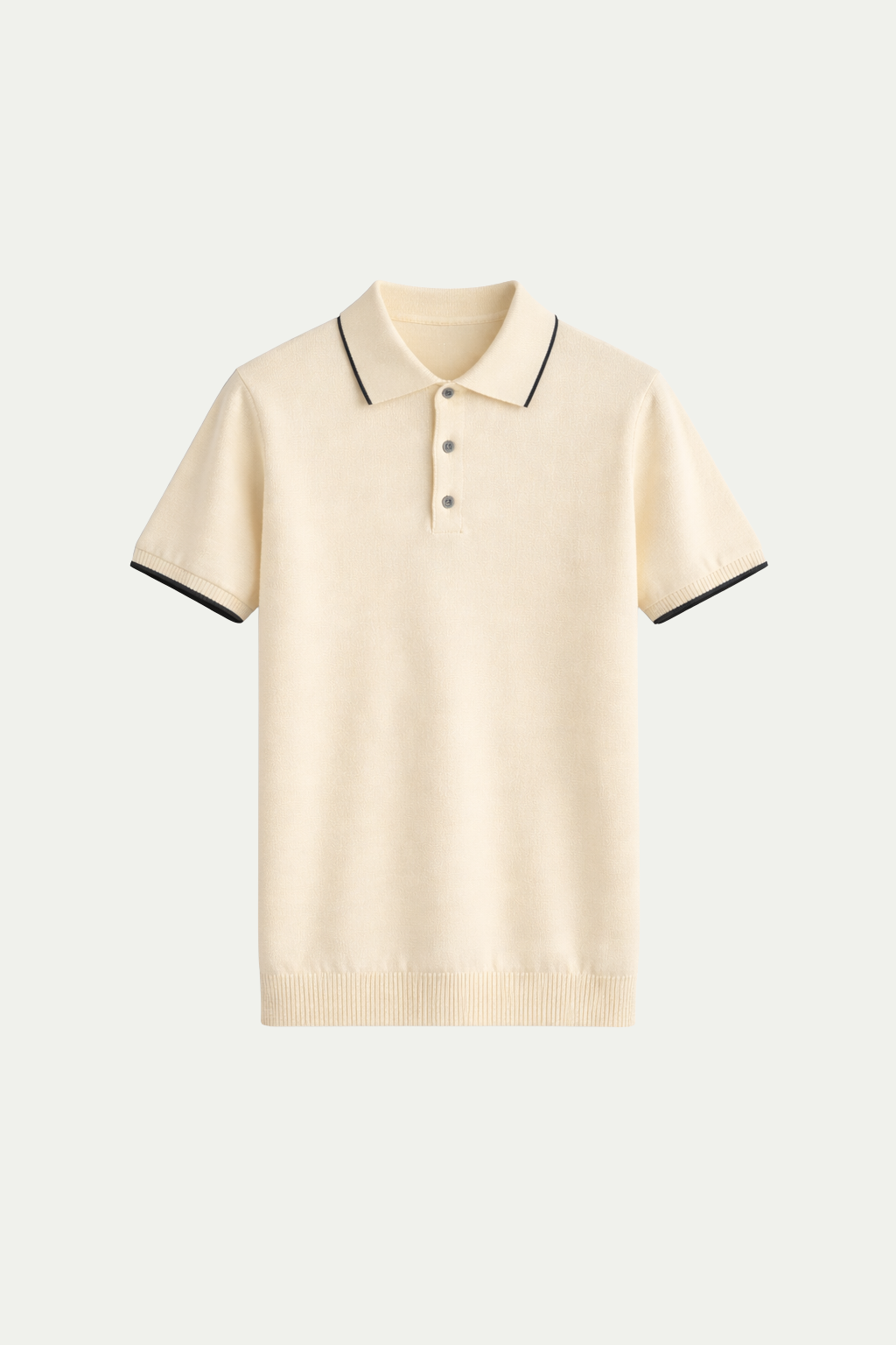 Feingestricktes Polohemd Beige