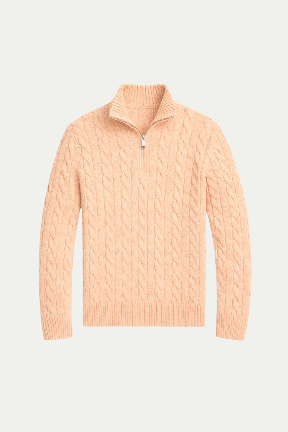 Classic Cable Quarter Zip Abricot