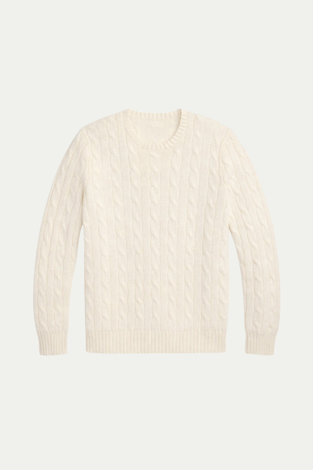 Zopfpullover in Cremefarbe