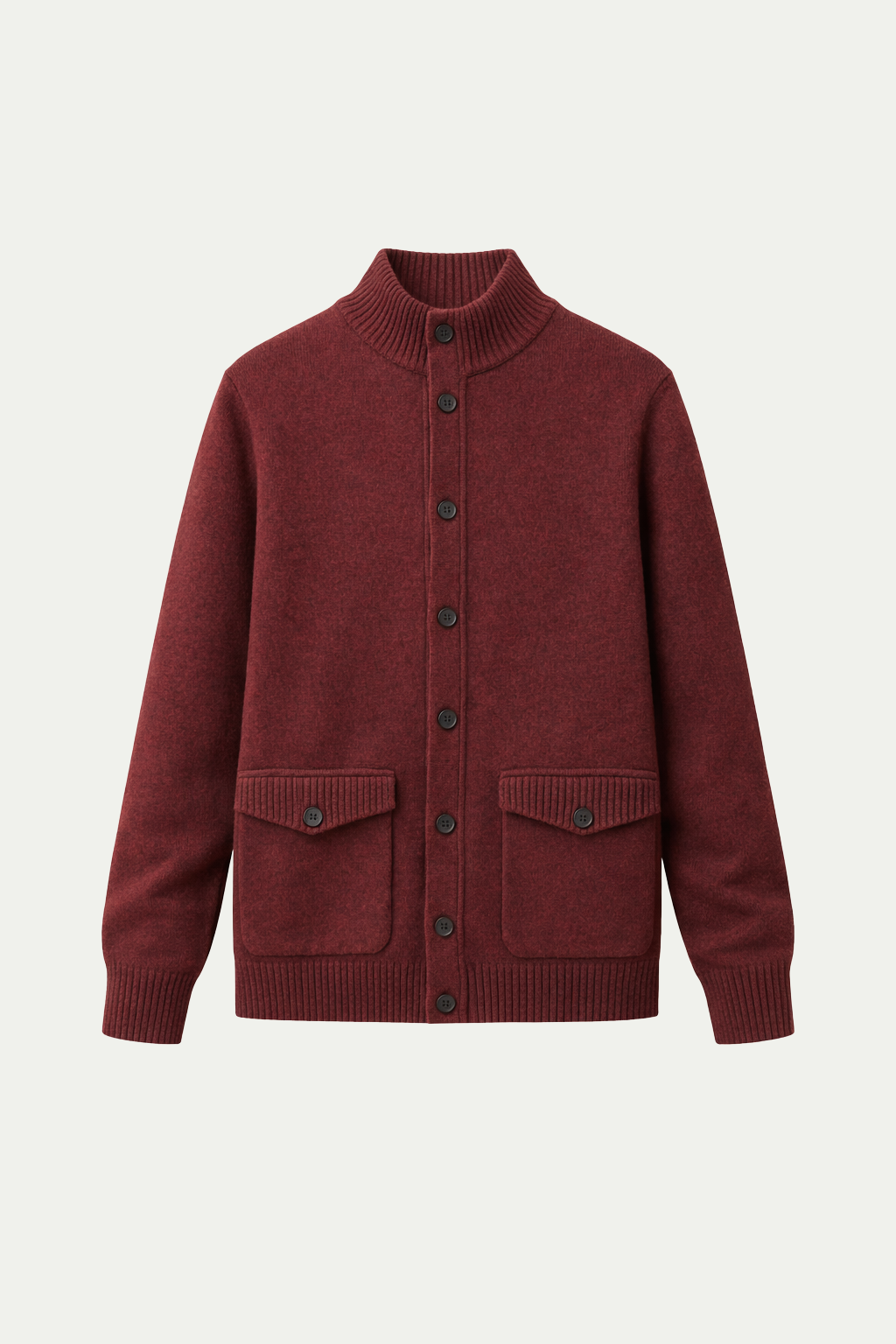 Strick-Knopf-Cardigan Bordeaux