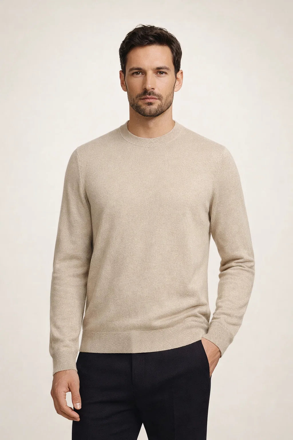 Fine Wool Crewneck Beige