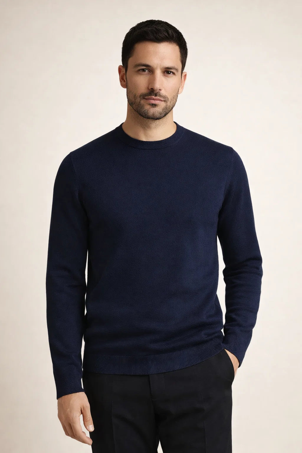 Feinstrick Pullover Marineblau