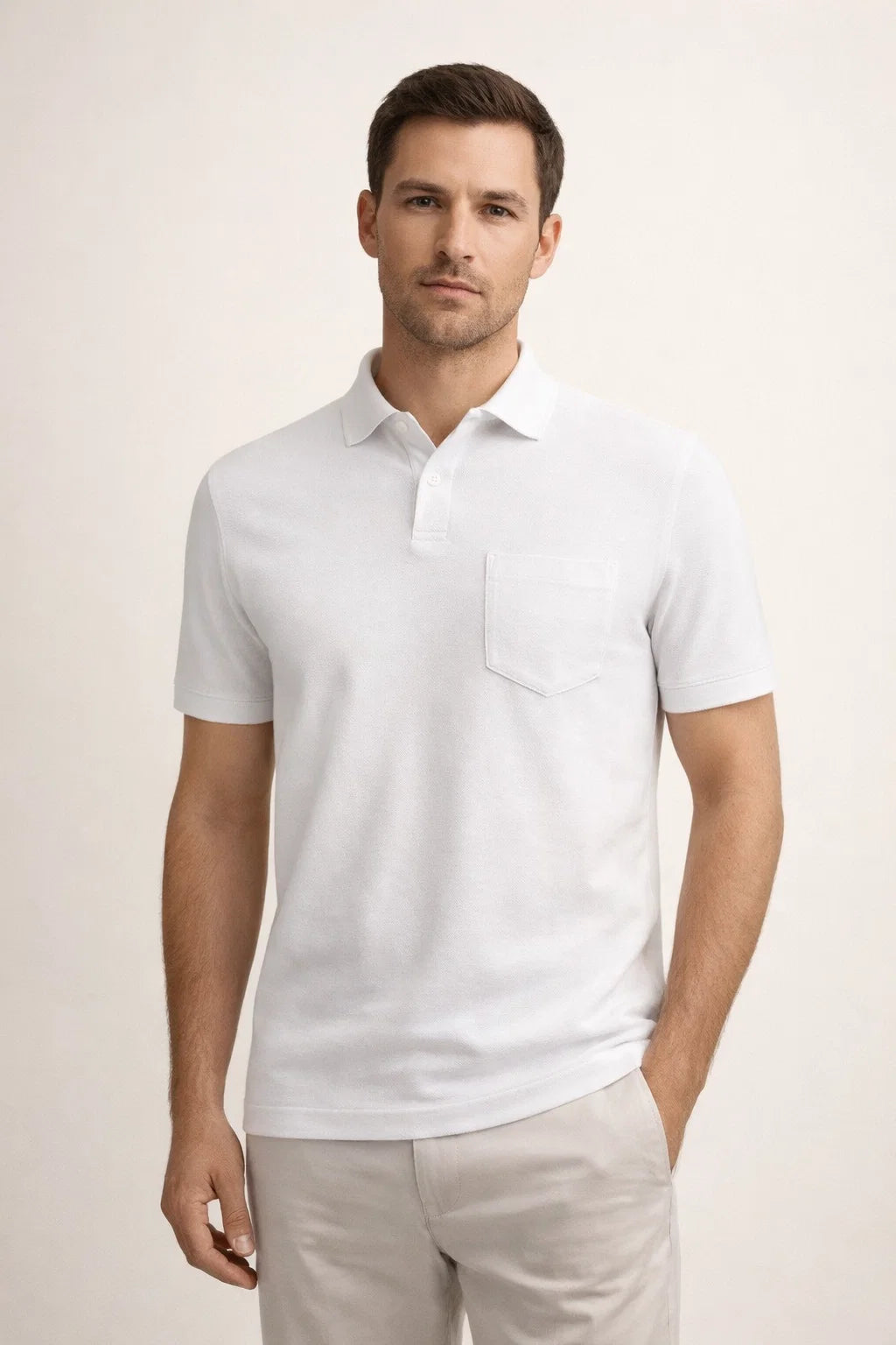 Riviera Terry Polo White