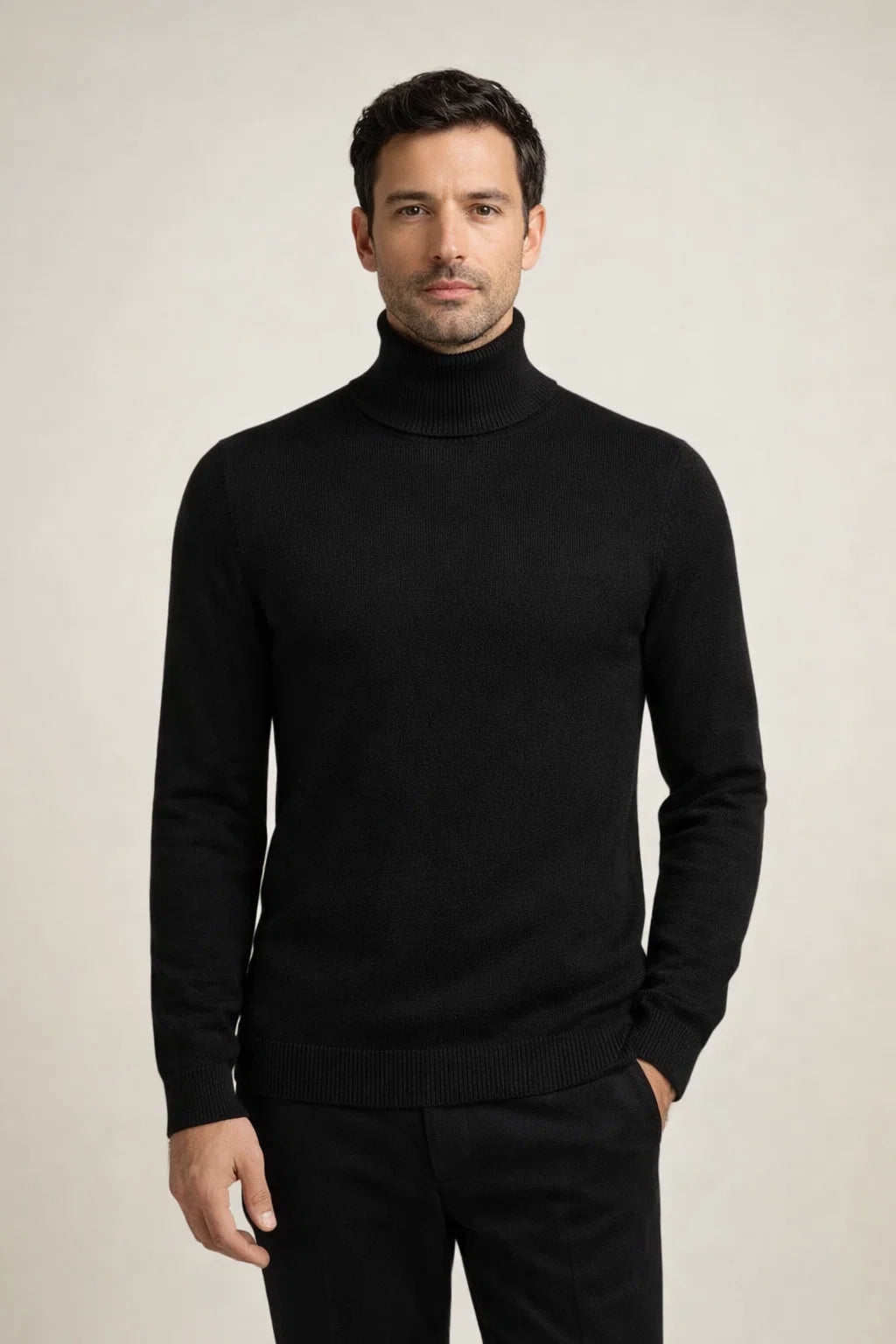 Intemporel Rollkragenpullover Schwarz