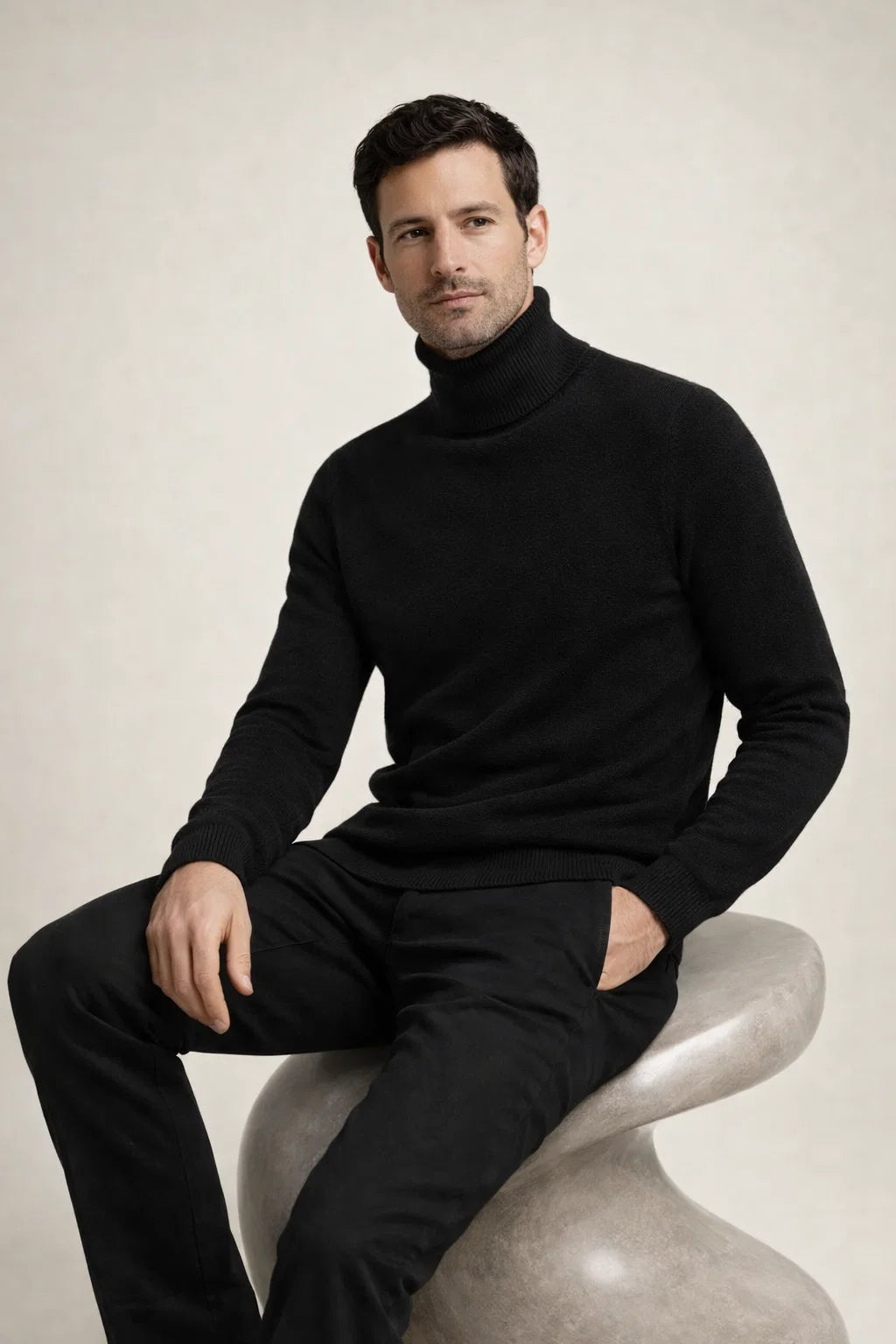 Intemporel Rollkragenpullover Schwarz