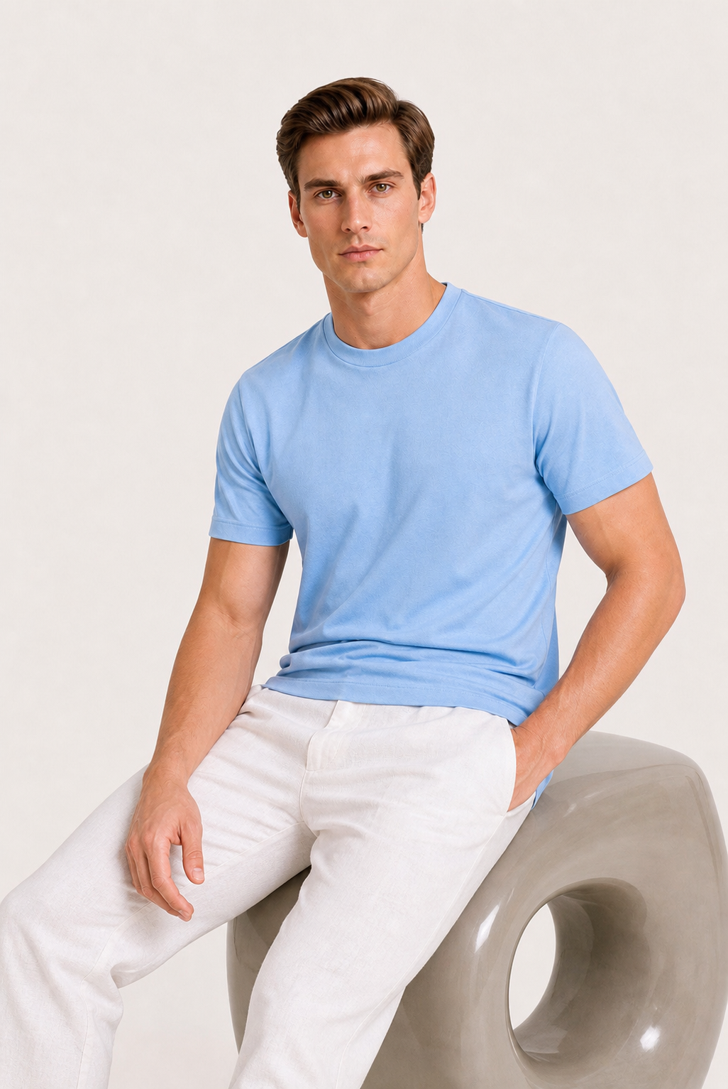 Azuro-T-Shirt Hellblau