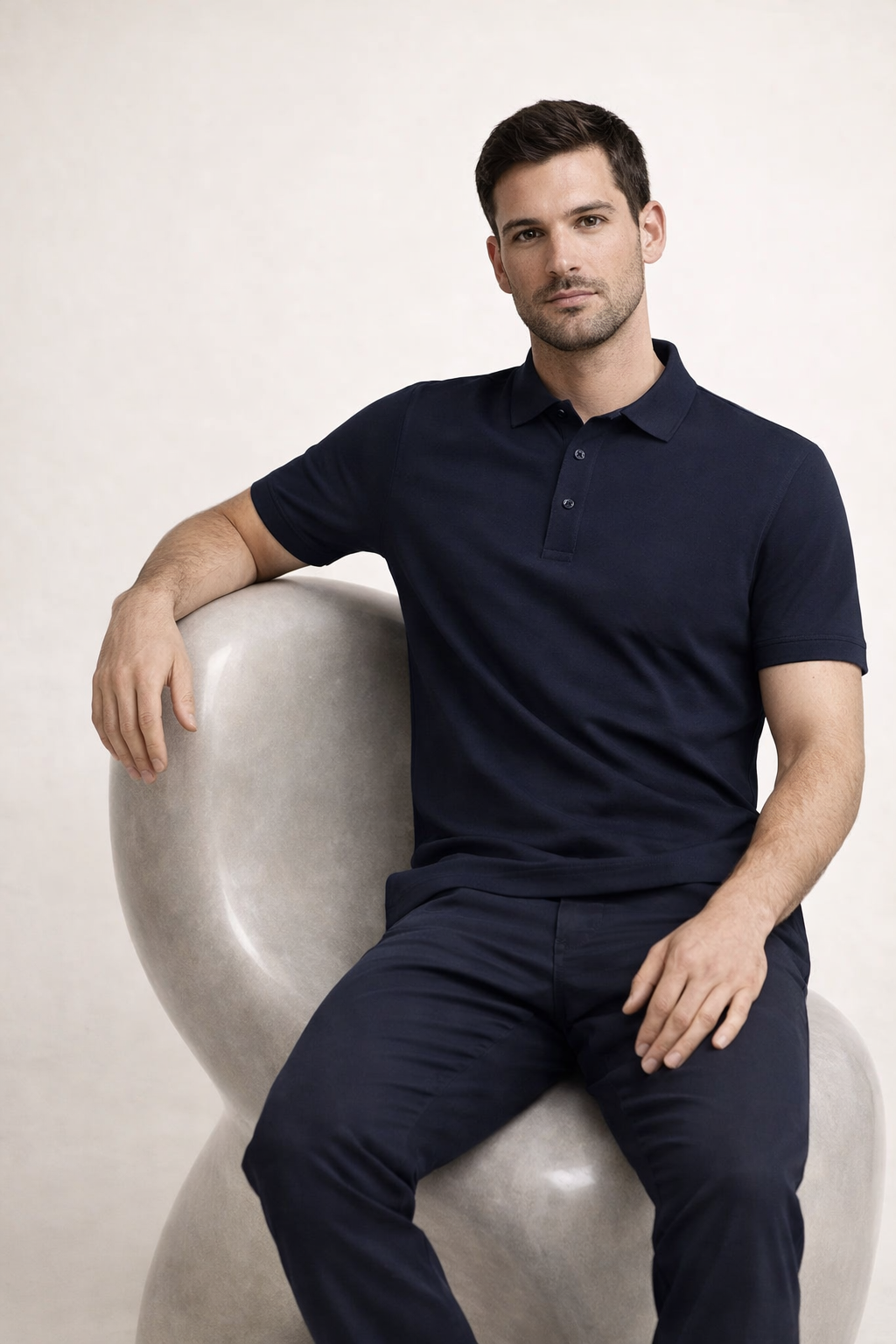 Edles Poloshirt, Marineblau
