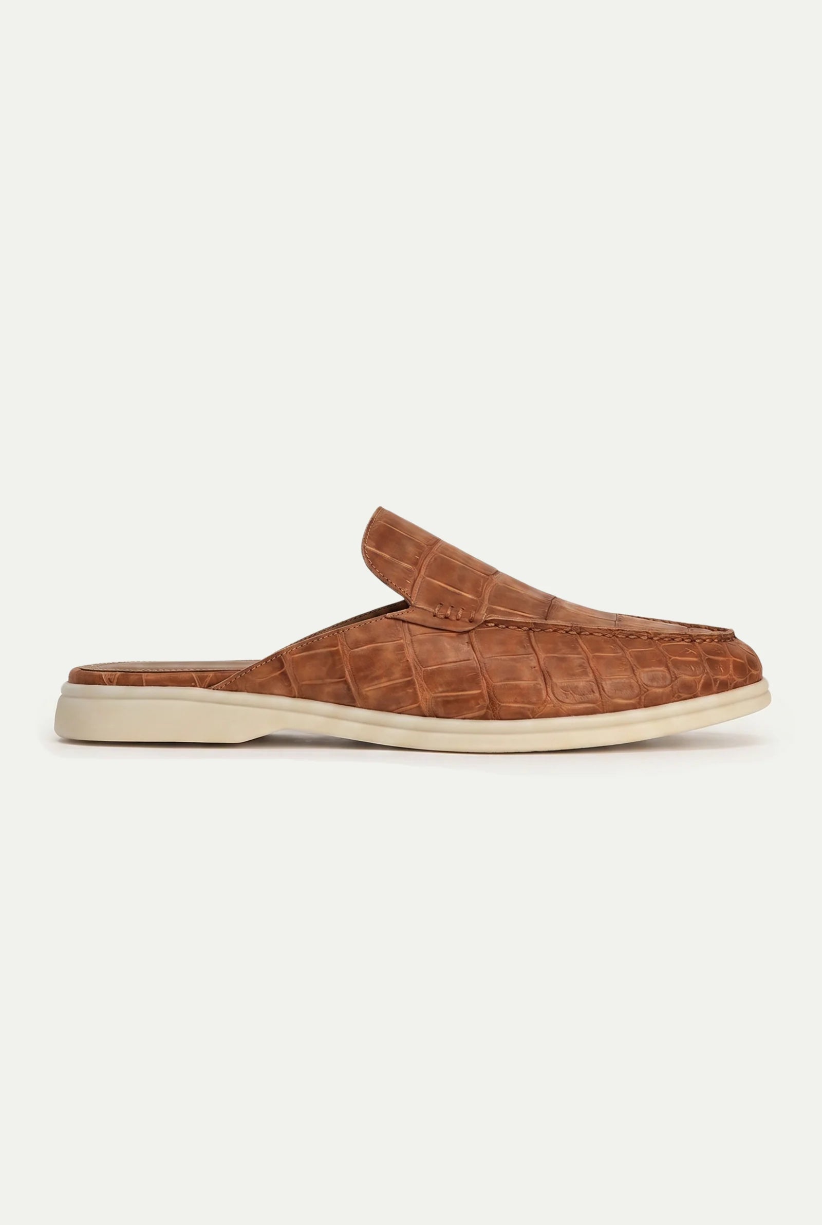 Croco Mule Glanzschwarz