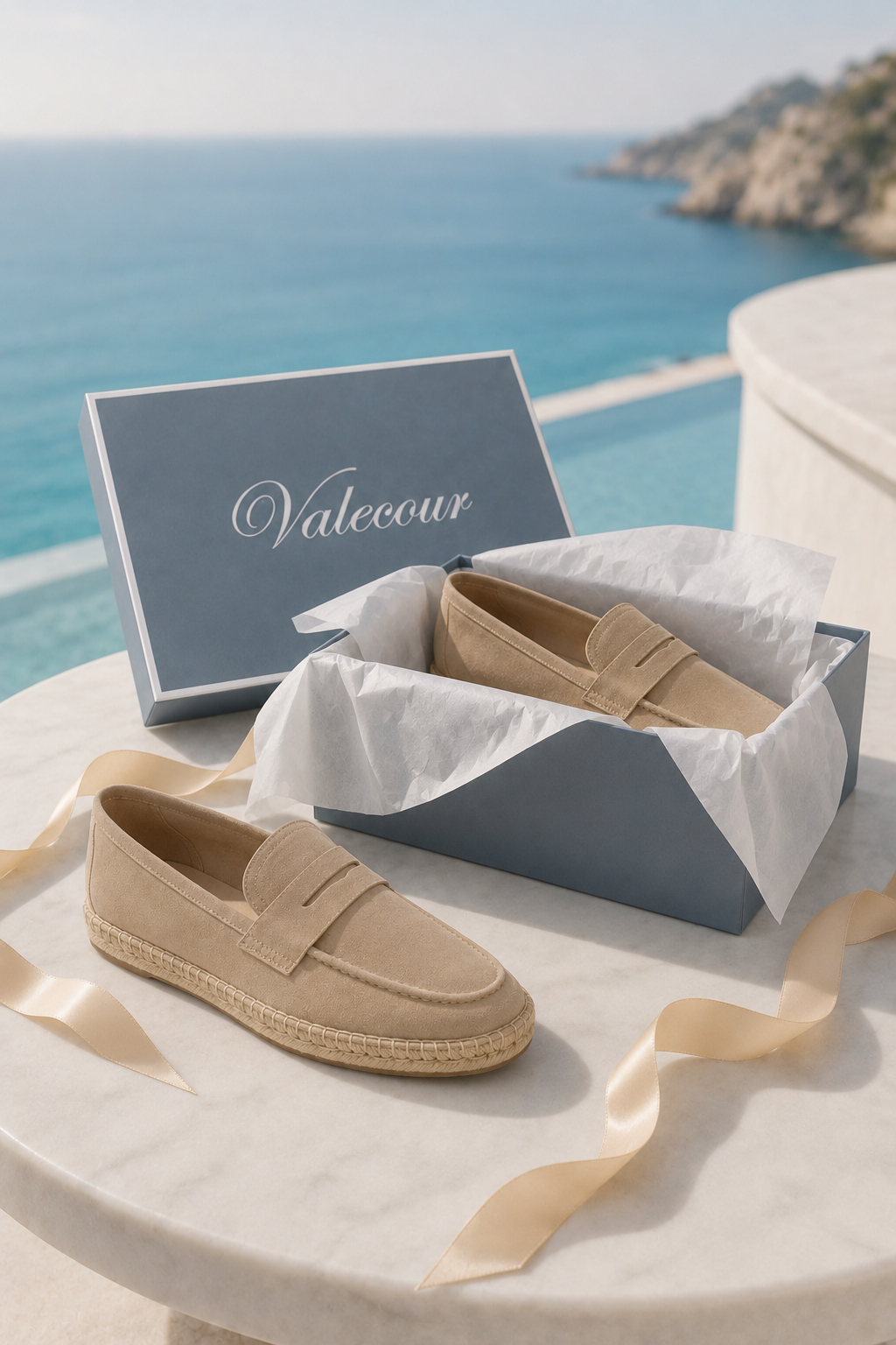 Espadrille aus Veloursleder, Beige