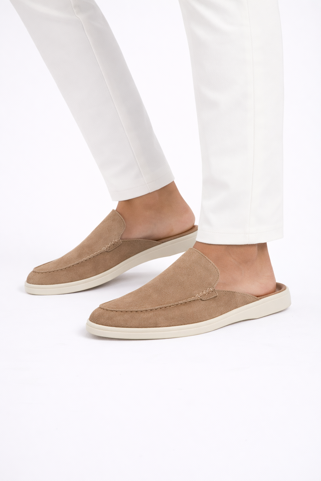 Ancestral Suede Mule Light Gray