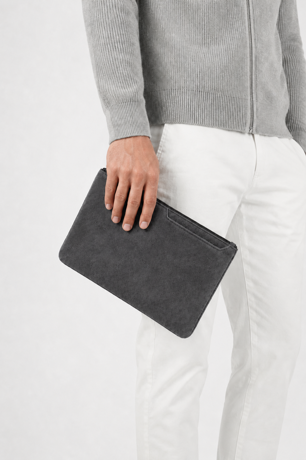 Alcantara Clutchtasche Dunkelgrau