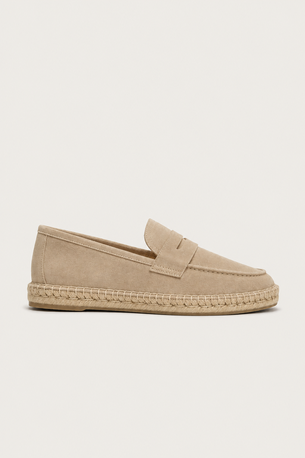 Espadrille aus Veloursleder, Beige