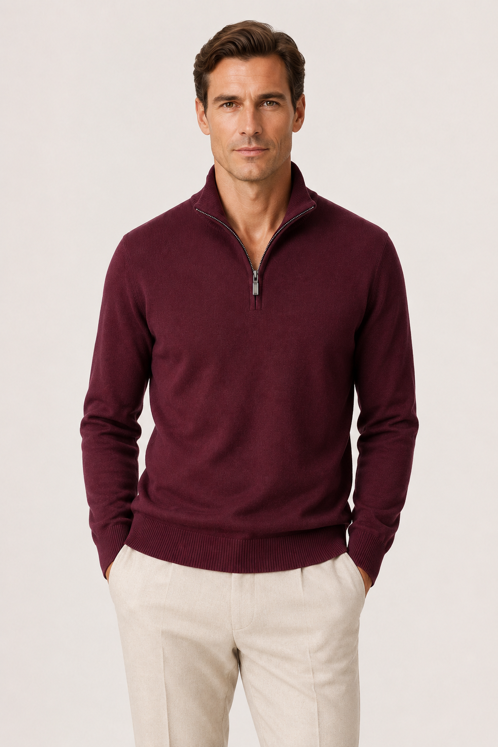 Seravio Quarter-Zip Wine Red