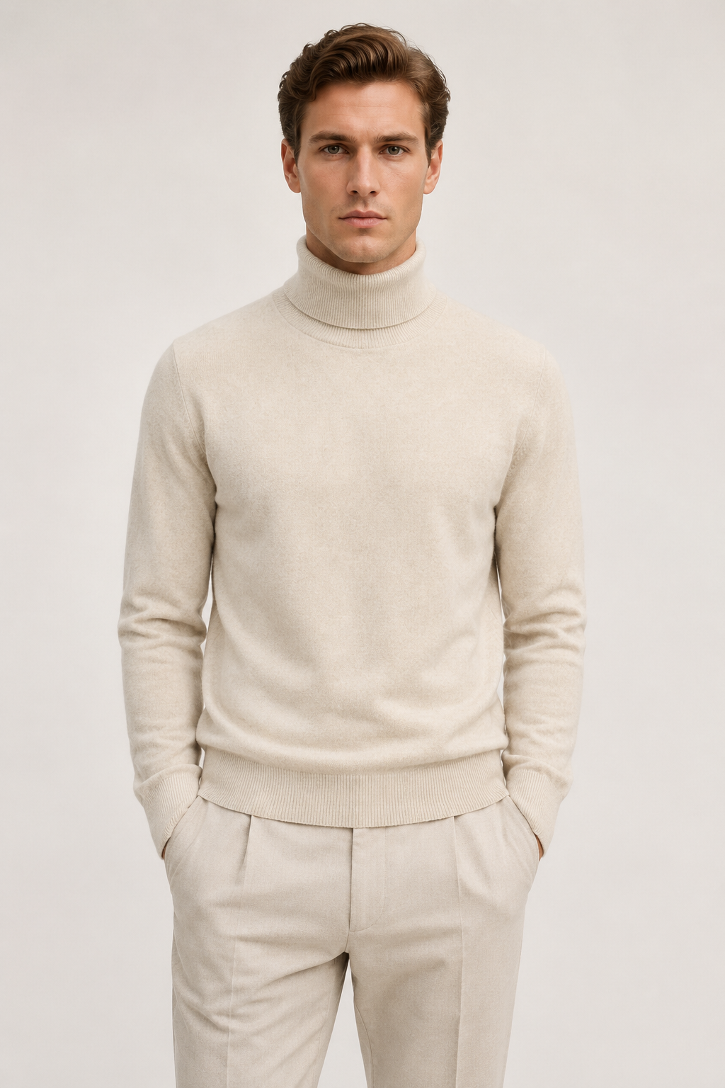 Intemporel Rollkragenpullover Jeansblau