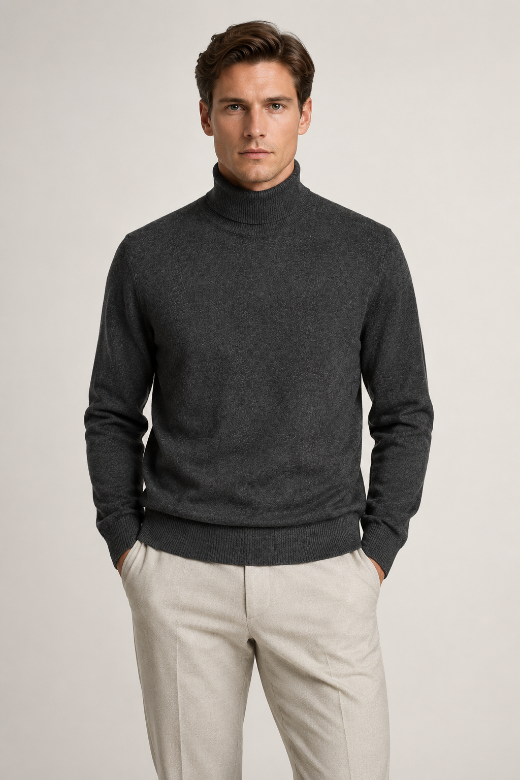 Intemporel Rollkragenpullover Jeansblau