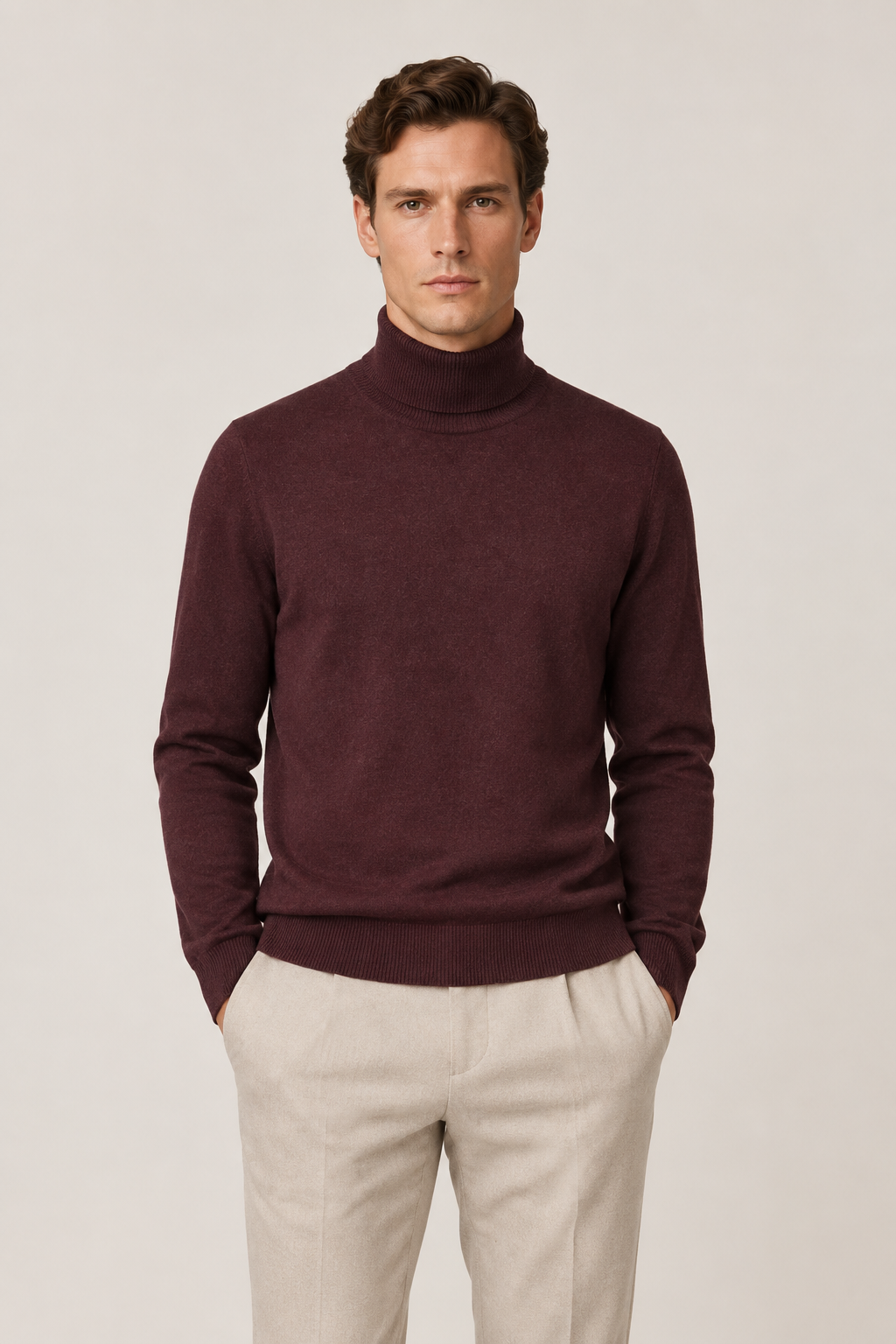 Intemporel Rollkragenpullover Jeansblau