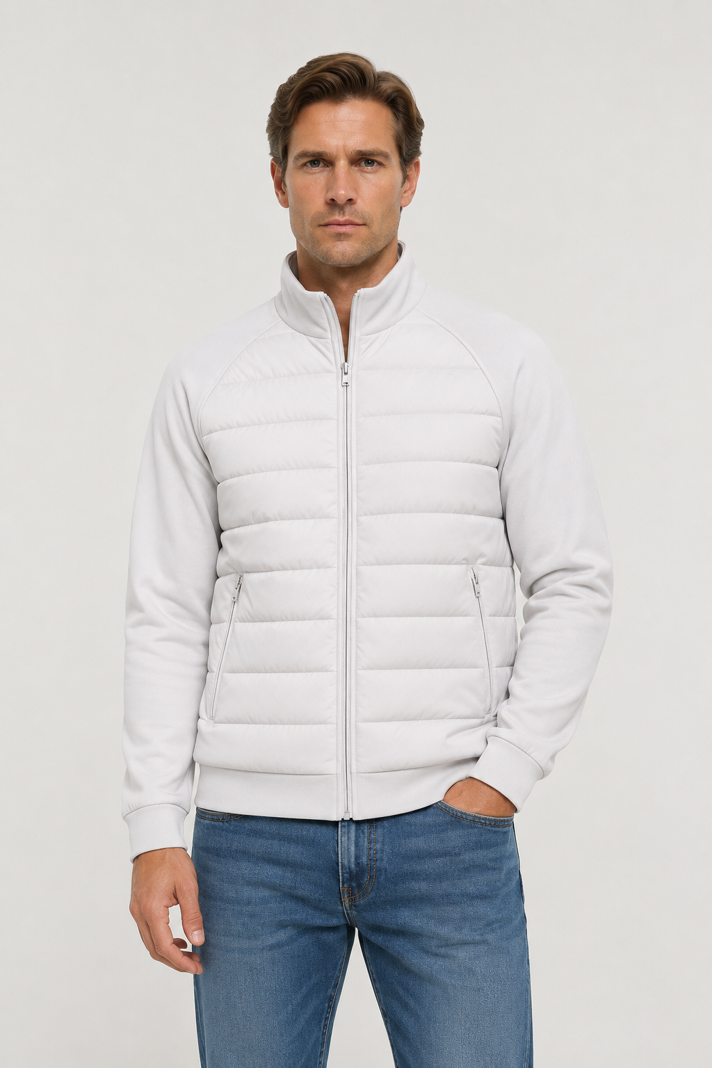 Essential Hybridjacke Weiß