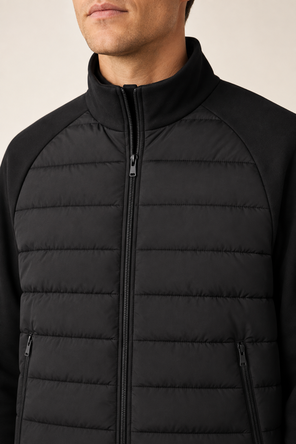 Essenzielle Hybridjacke Schwarz