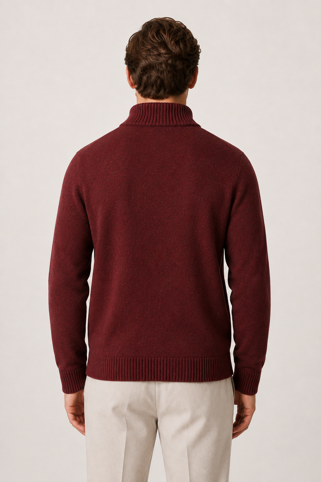 Strick-Knopf-Cardigan Bordeaux