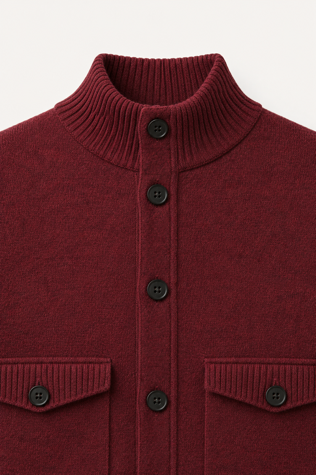 Strick-Knopf-Cardigan Bordeaux