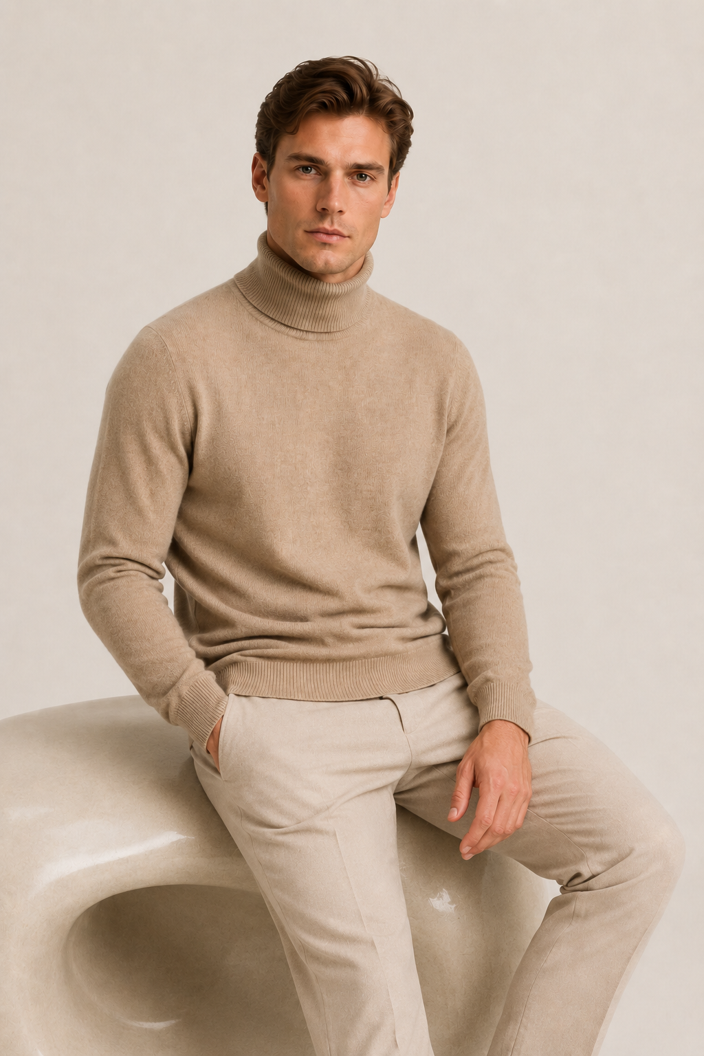 Zeitloser Rollkragenpullover Beige