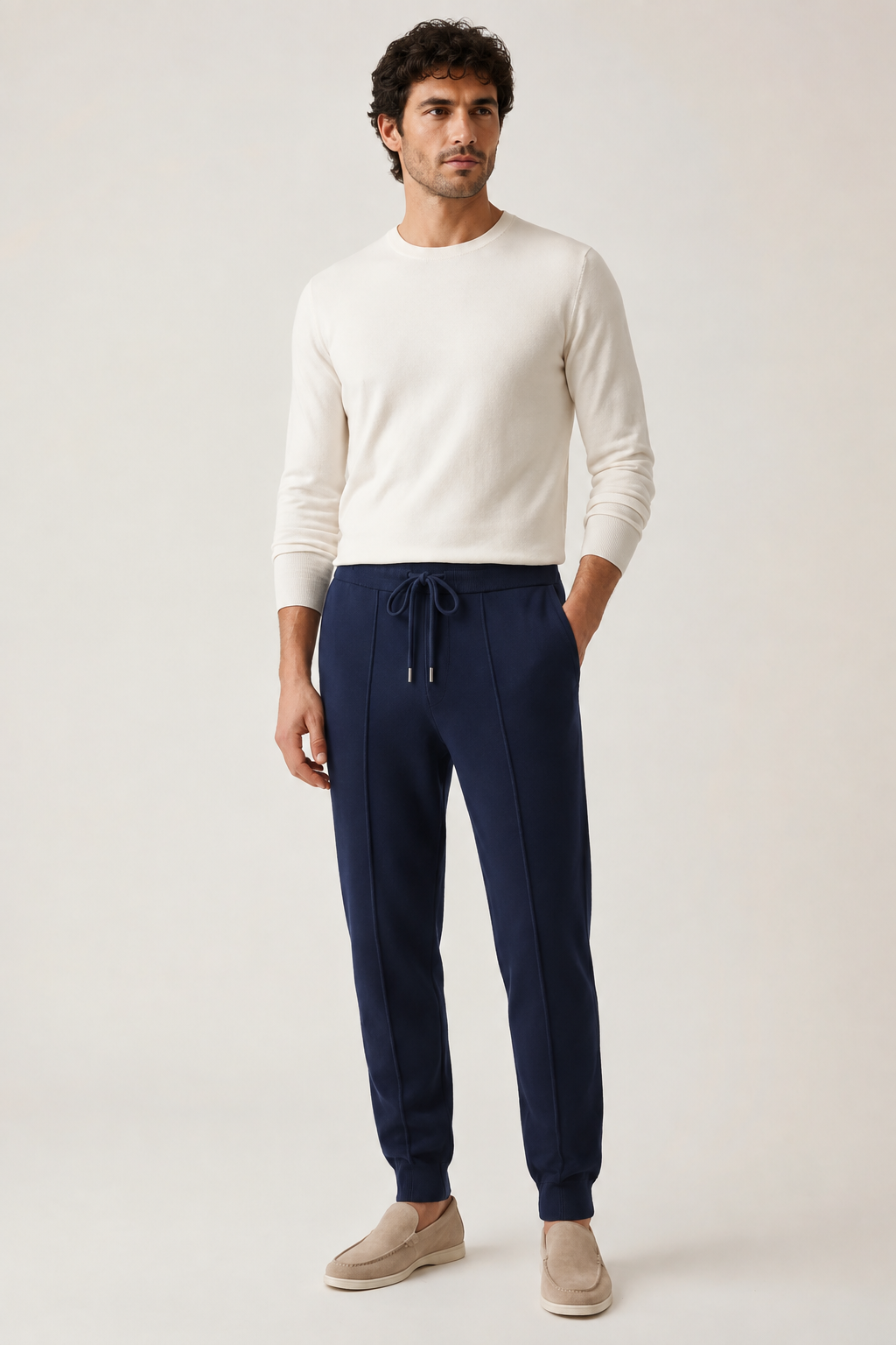 Klassische Freizeithose Marineblau