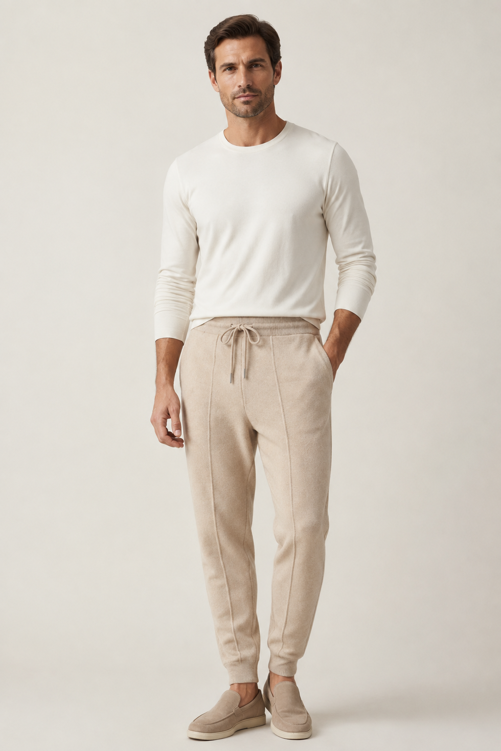 Klassische Freizeithose Beige
