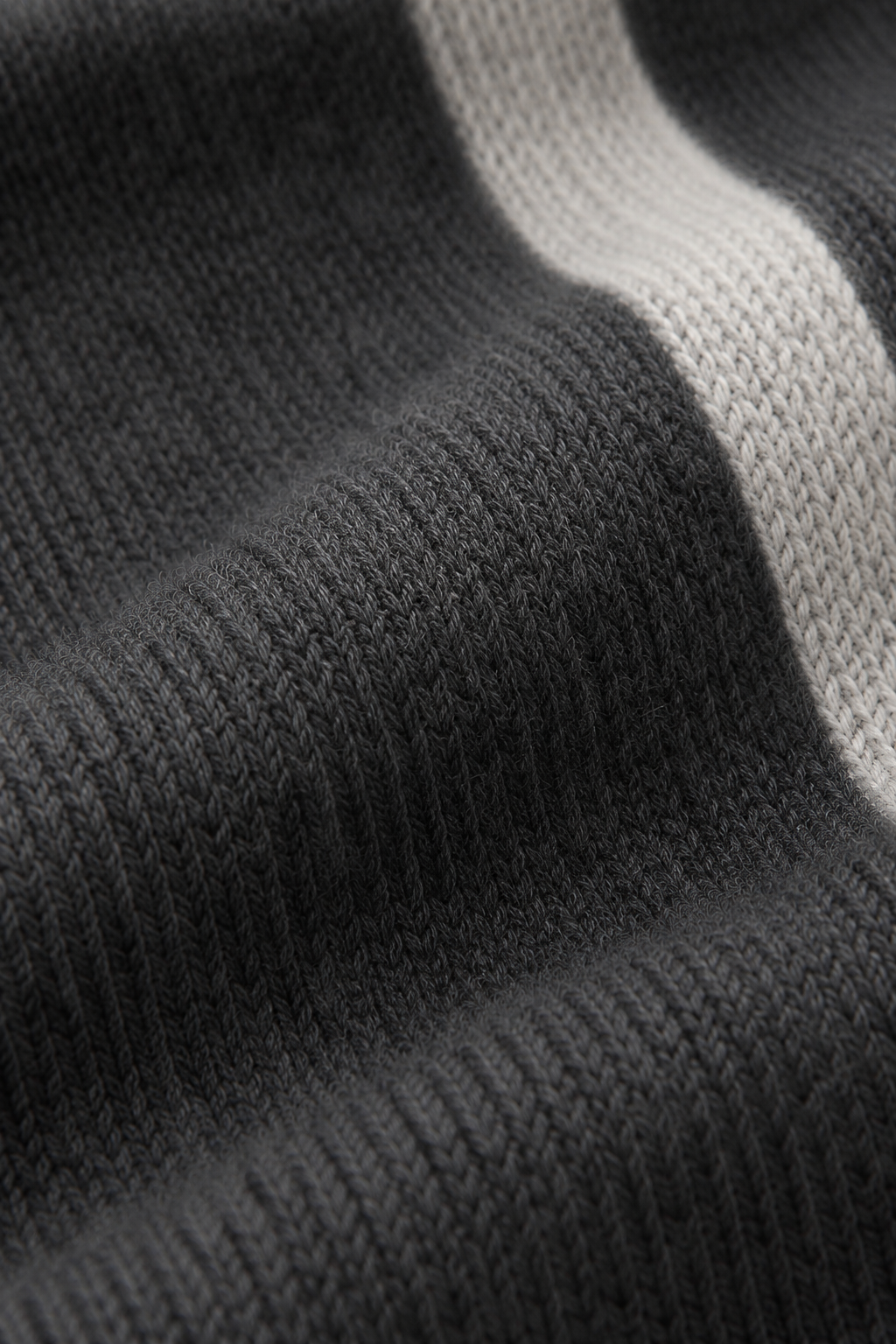 Rippstrickjacke mit Reißverschluss, Dunkelgrau