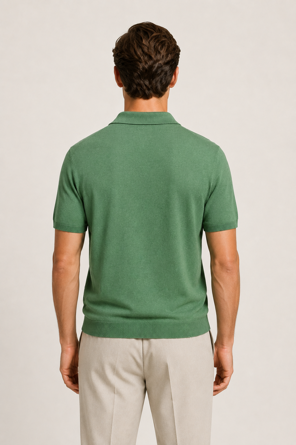 Klassisches Poloshirt ohne Knöpfe – Grün