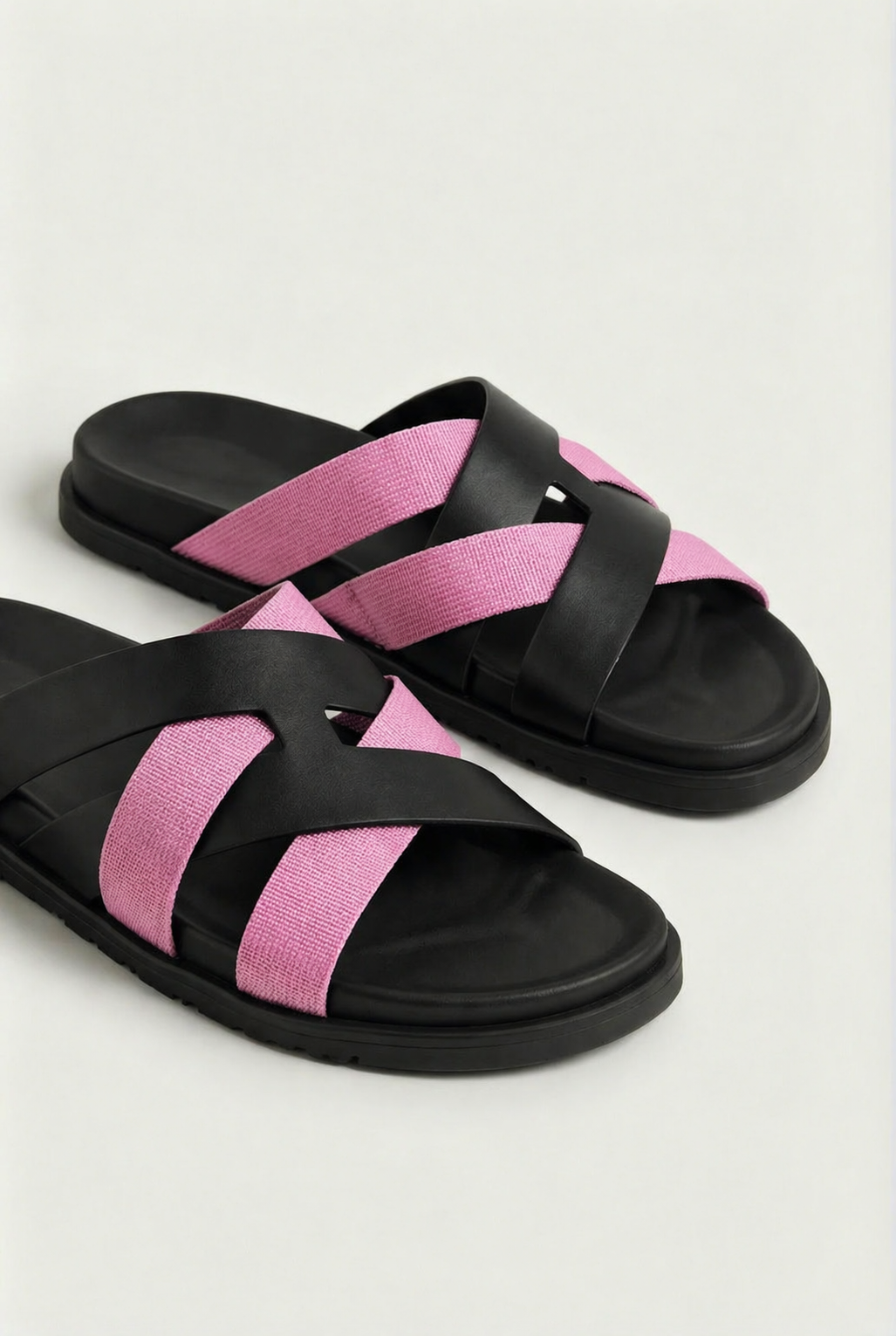 Alviro Sandale Nr. 1 Schwarz/Pink