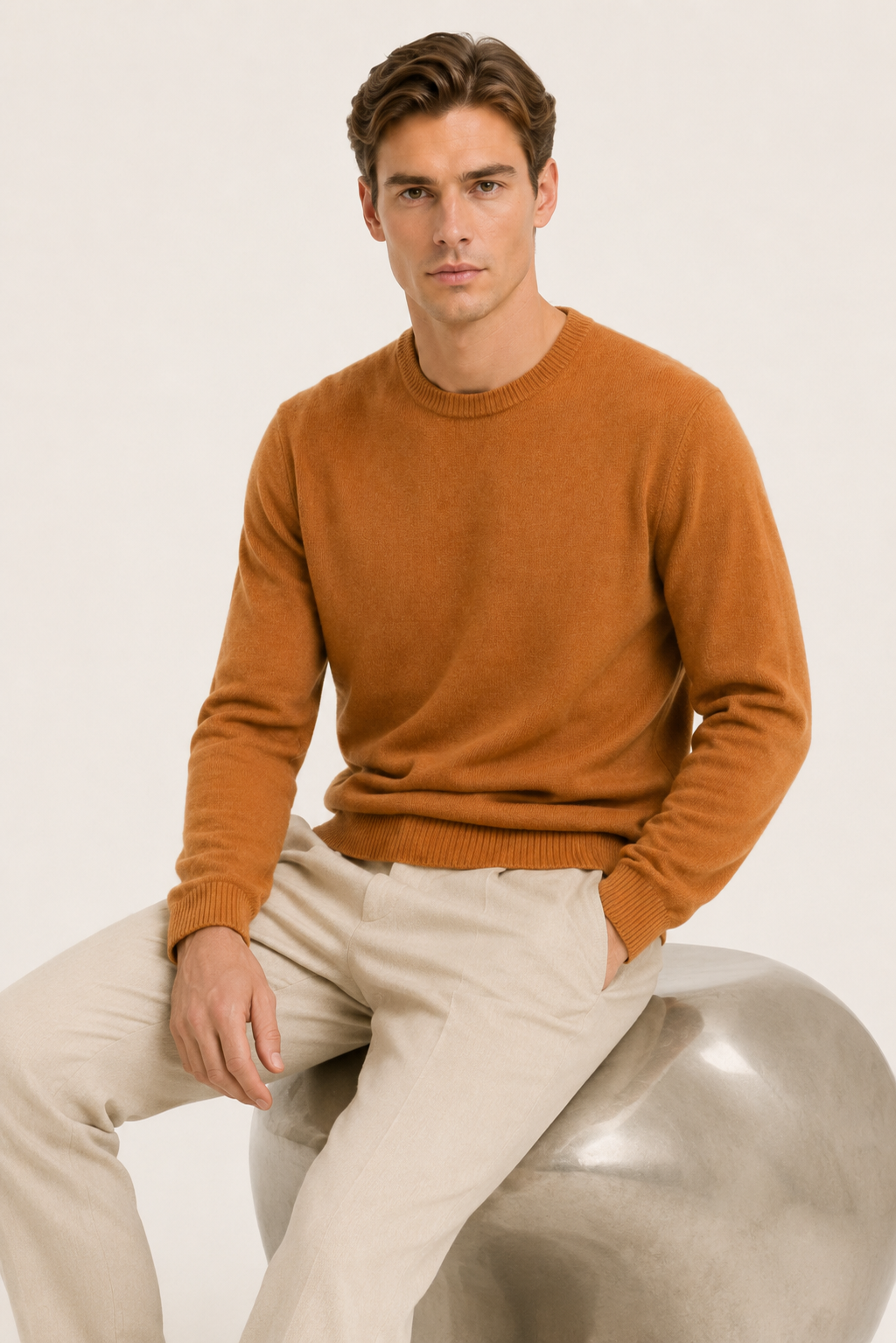 Fine Wool Crewneck Caramel
