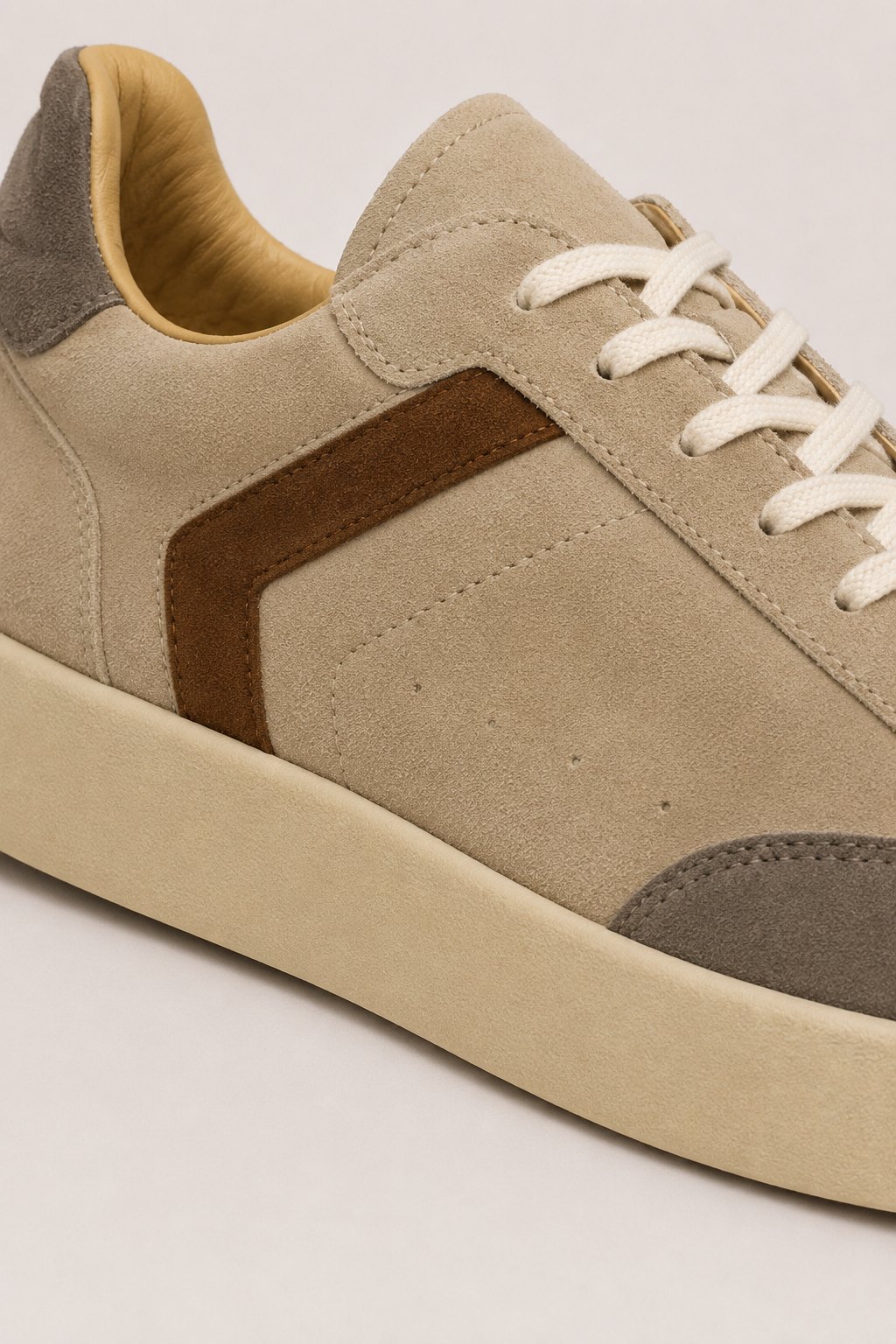 Verona Wildleder-Sneaker Beige/Dunkelbraun