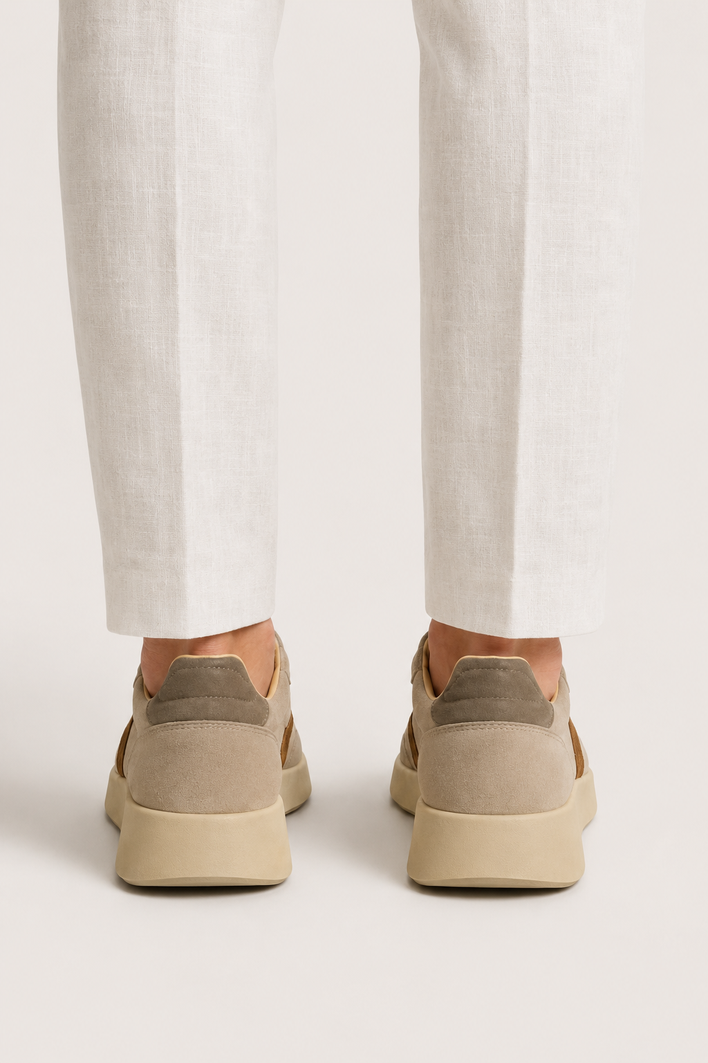 Verona Wildleder-Sneaker Beige/Dunkelbraun
