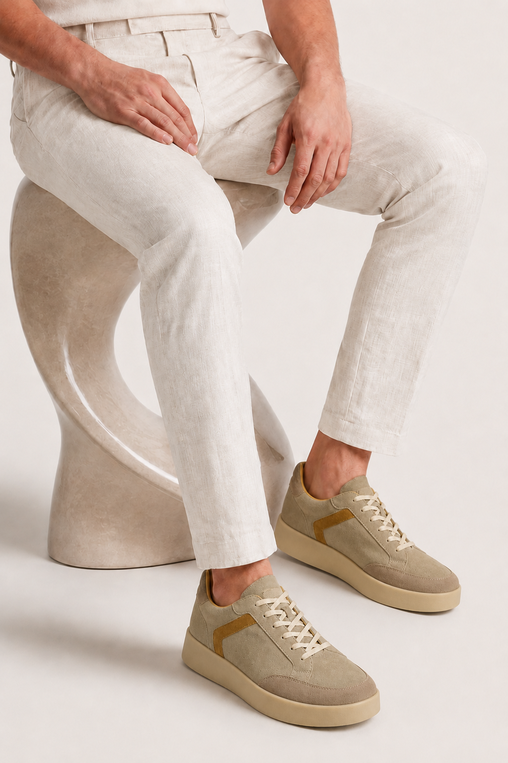 Verona Wildleder-Sneaker Olive/Beige