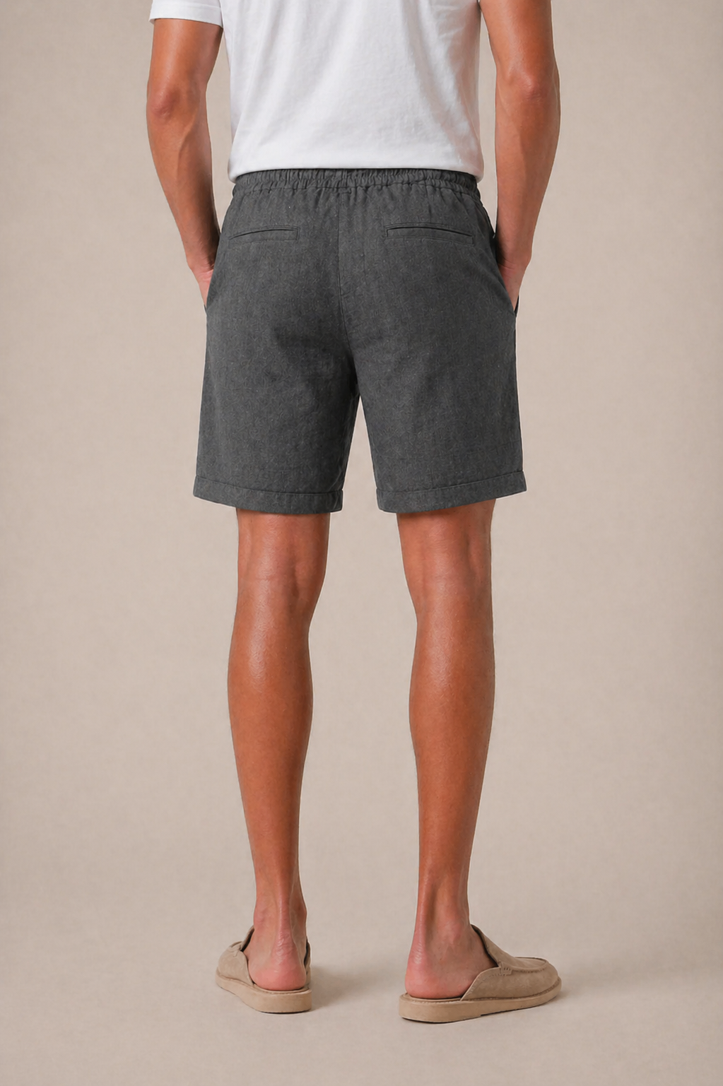 Graue Leinen-Bermudas "Bayside"