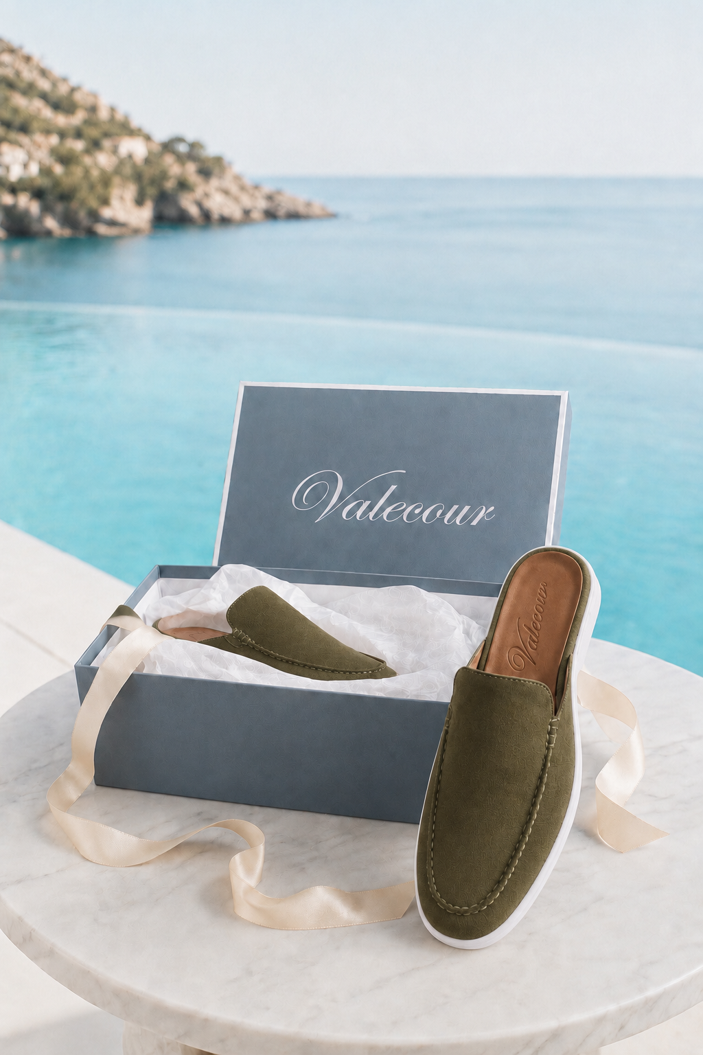 Slipper "Ancestral Suede Mule" in Salbeigrün