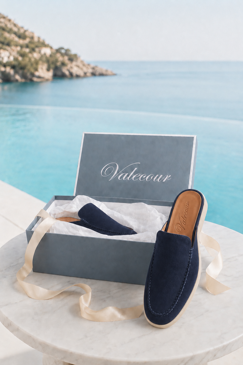 Ancestral Suede Mule Marineblau