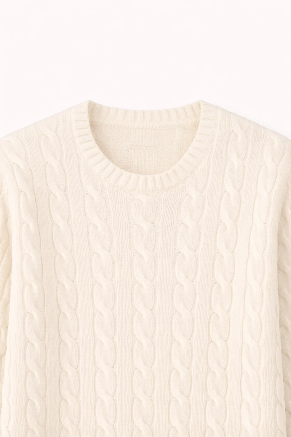 Zopfpullover in Cremefarbe