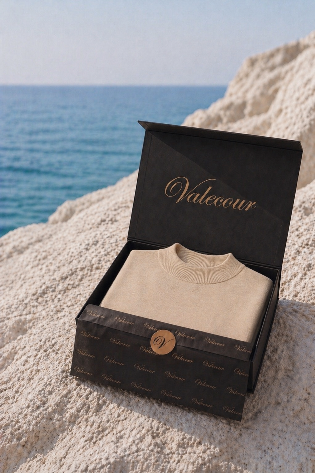 Gestricktes T-Shirt Azure Beige
