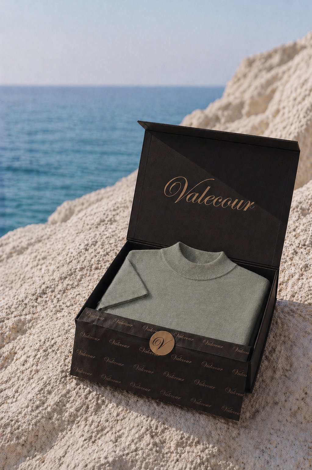 Azure Strick-T-Shirt Steingrün