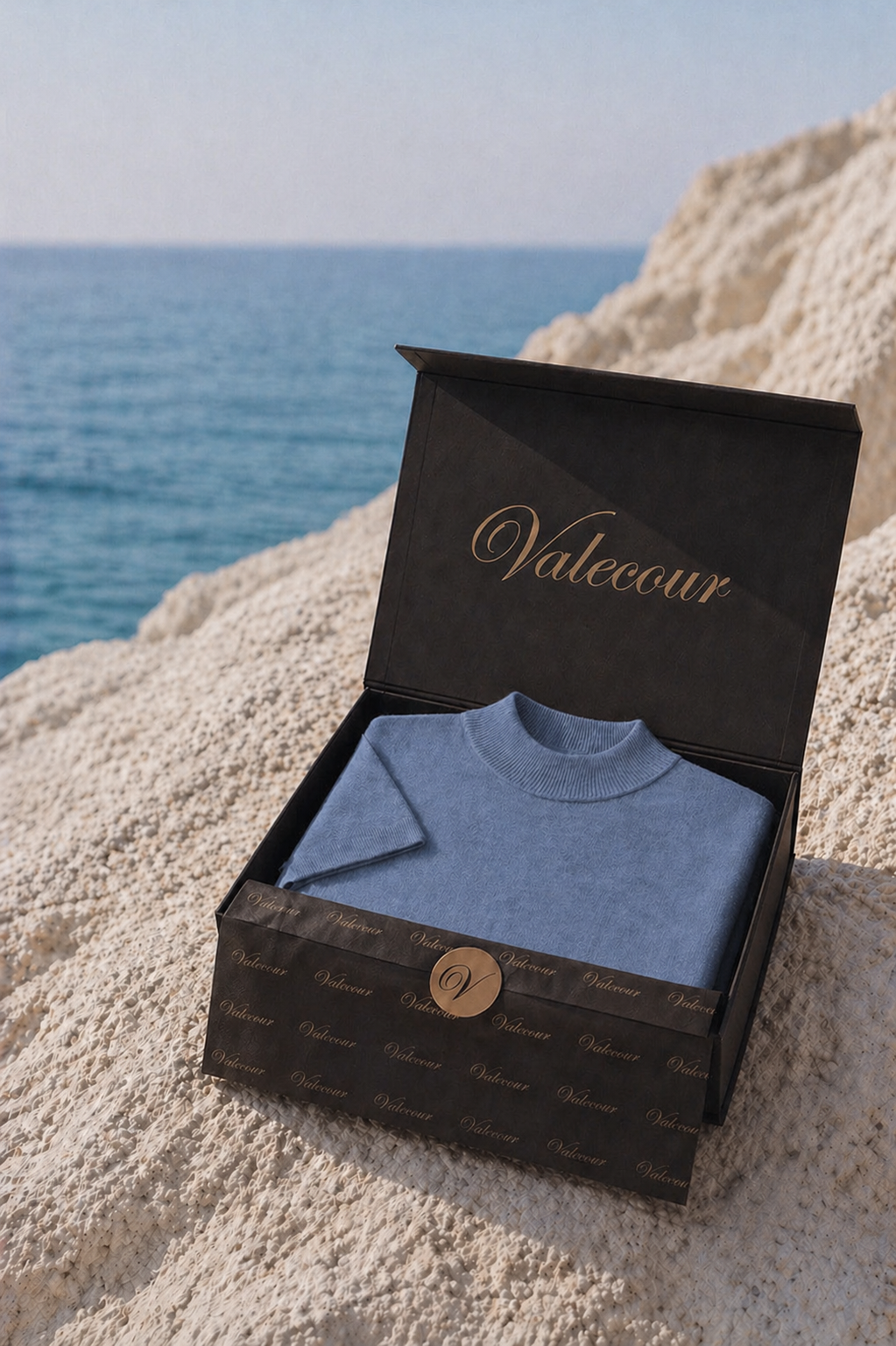 Azure Strick-T-Shirt Blau