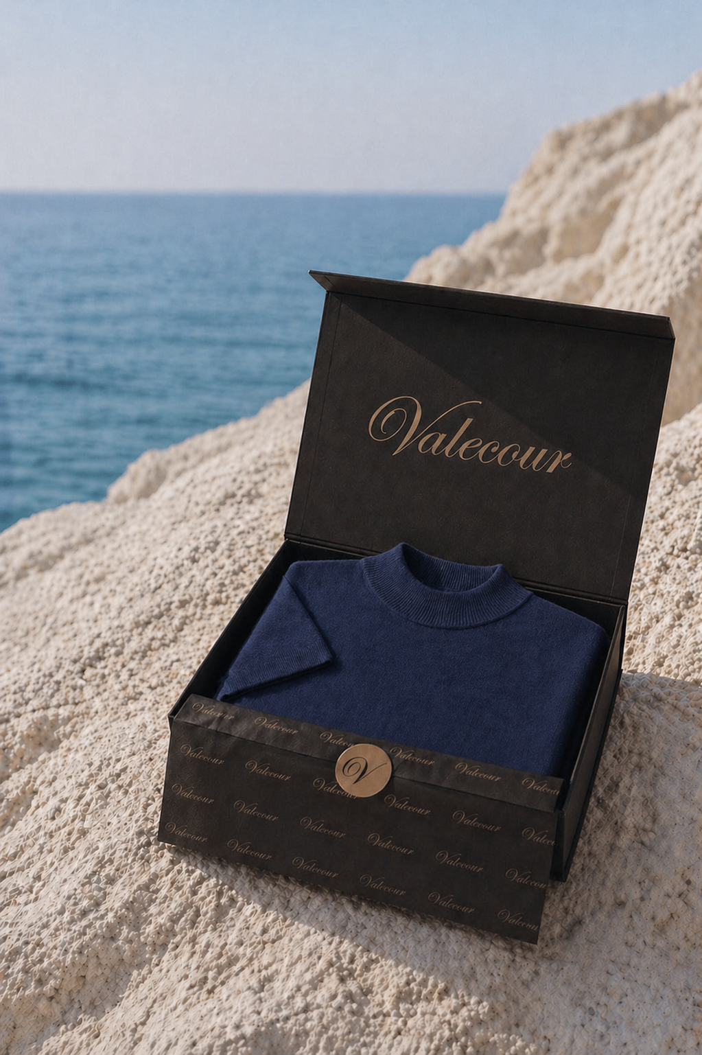 Azure Strick-T-Shirt Navy