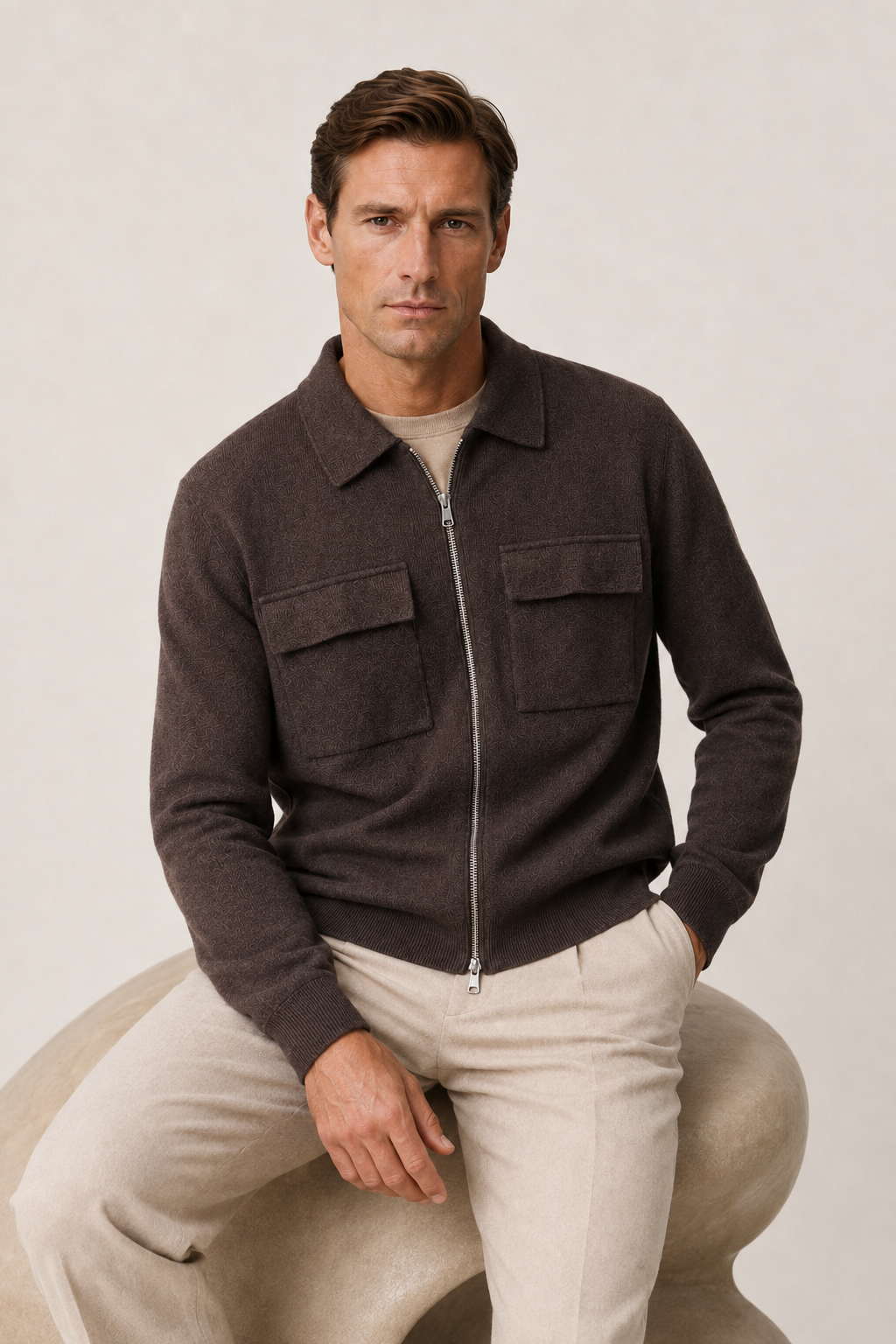 Venturi Merino Cardigan Brown